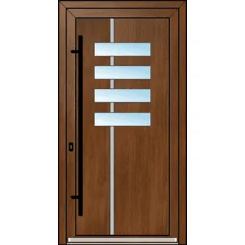 Vchodové dveře OknaDvereNaMiru.cz Vchodové plastové dveře INOX 1418 – standardní termín výroby 90 x 180 cm