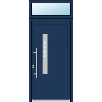 Vchodové dveře OknaDvereNaMiru.cz Vchodové plastové dveře INOX 1423 + Nadsvětlík – standardní termín výroby 90 x 220 cm