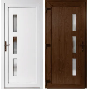 Vchodové dveře OknaDvereNaMiru.cz Vchodové plastové dveře Venus, zlatý dub / bílá, levé, otevírání ven, 105x205 cm