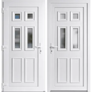 Vchodové dveře OknaDvereNaMiru.cz Vchodové plastové dveře Becca, bílá / bílá, levé, otevírání dovnitř, 110x210 cm