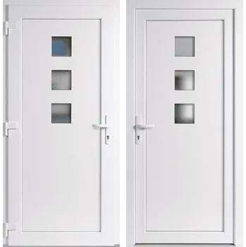 Vchodové dveře OknaDvereNaMiru.cz Vchodové plastové dveře Ella, bílá / bílá, levé, otevírání dovnitř, 105x205 cm