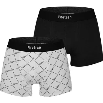Sada pánského spodního prádla pánské boxerky FIRETRAP - CHECKS - 2 ks - M (Firetrap 2 Pack Trunks)