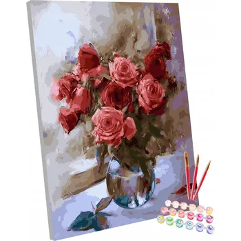 Sada Obrázek MALOVÁNÍ PODLE ČÍSEL Květiny 40x50 cm