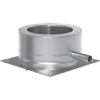 Základová deska s bočním odtokem kondenzátu pro montáž na sokl, tl. 0,6 mm, prům. 130 mm