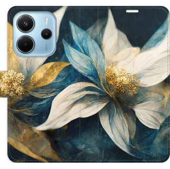 Pouzdro na mobilní telefon Flipové pouzdro iSaprio - Gold Flowers - Xiaomi Redmi Note 14