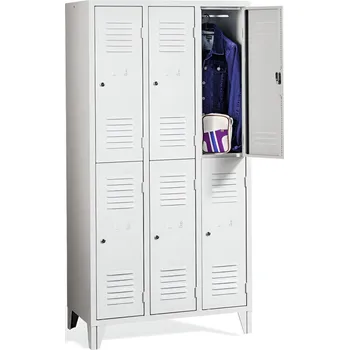 Školní nábytek 6-dveřová šatní skříň s krátkými dveřmi a nožičkami #26 MINI 6 ECONOMY F