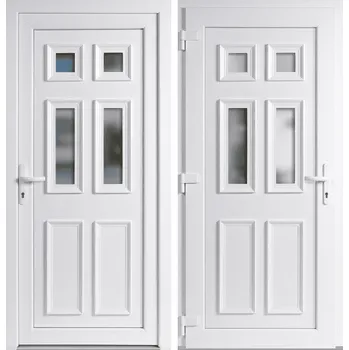 Vchodové dveře OknaDvereNaMiru.cz Vchodové plastové dveře Becca, bílá / bílá, levé, otevírání ven, 98x198 cm