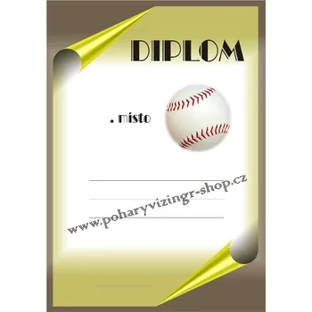 VIZINGR Baseball diplom A4 č.8