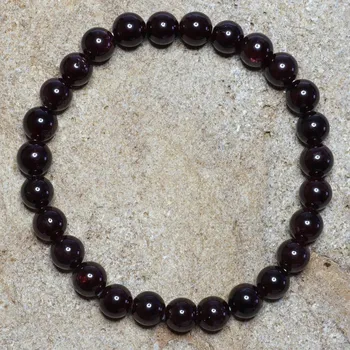 Drahý kámen Náramek - Granát kuličky 8 mm