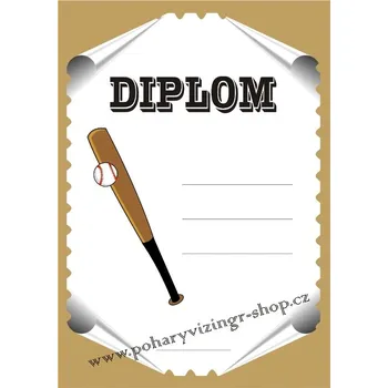 VIZINGR Baseball diplom A4 č.14