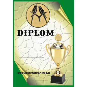 Papoušci diplom A4 č.10