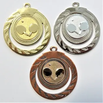 Stolní tenis medaile ME.098-A22 - změna emblému viz.další foto. Stuhu vyberte z naší nabidky.