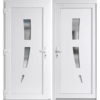 Vchodové dveře OknaDvereNaMiru.cz Vchodové plastové dveře STYL 123 Bílá / Bílá – expresní výroba 70 x 165 cm