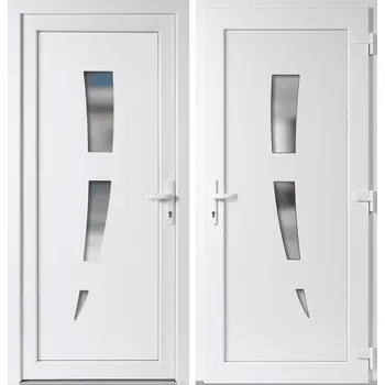 Vchodové dveře OknaDvereNaMiru.cz Vchodové plastové dveře 123, bílá / bílá, pravé, otevírání ven, 88x198 cm