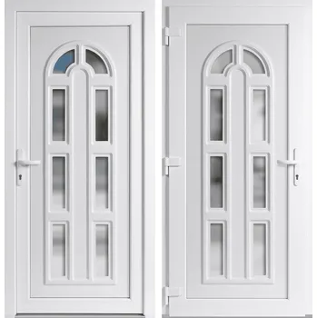 Vchodové dveře OknaDvereNaMiru.cz Vchodové plastové dveře Linda, bílá / bílá, levé, otevírání ven, 110x210 cm