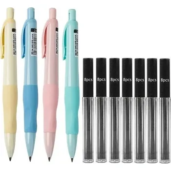 Mikrotužka Sada mechanických tužek 2,0 mm s černými náhradními tuhami 56 ks Tesařská kreslicí tužka pro psaní, skicování a kreslení Školní potřeby Kawaii