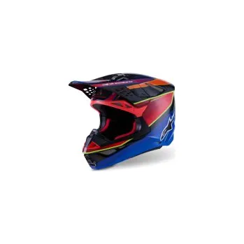 Helma na motorku Mx Helma Alpinestars Supertech M10 Era Helmet ECE Blue Red Yellow Fluo Glossy 26, Velikost L (59-60cm)