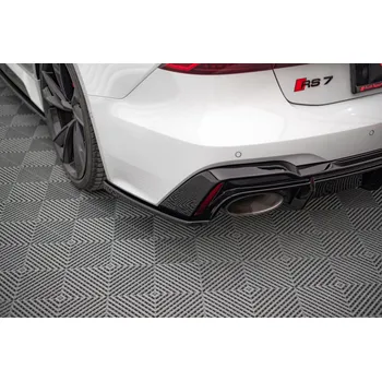 Tuning Maxton Design boční difuzory pod zadní nárazník ver.2 pro Audi RS7 C8, černý lesklý plast ABS