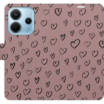 Pouzdro na mobilní telefon Flipové pouzdro iSaprio - Heart Dark 02 - Xiaomi Redmi Note 14