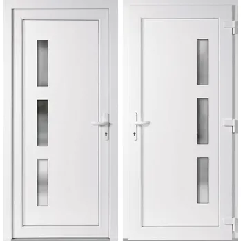 Vchodové dveře OknaDvereNaMiru.cz Vchodové plastové dveře Julie, bílá / bílá, pravé, otevírání ven, 98x198 cm