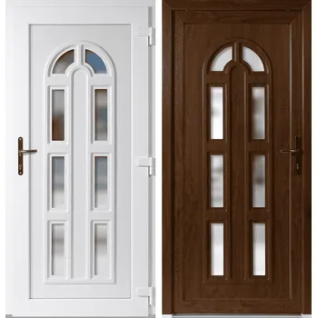 Vchodové dveře OknaDvereNaMiru.cz Vchodové plastové dveře Linda, zlatý dub / bílá, pravé, otevírání dovnitř, 105x205 cm