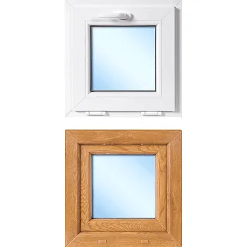Okno OknaDvereNaMiru.cz Plastové okno sklopné, zlatý dub / bílá, 50x50 cm