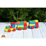 Dřevěný vláček s vagóny