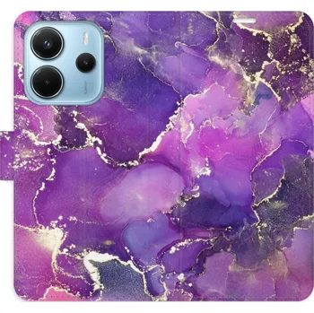 Pouzdro na mobilní telefon Flipové pouzdro iSaprio - Purple Marble - Xiaomi Redmi Note 14