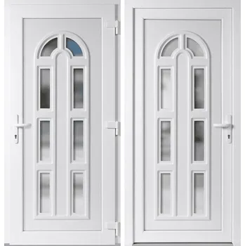 Vchodové dveře OknaDvereNaMiru.cz Vchodové plastové dveře Linda, bílá / bílá, pravé, otevírání dovnitř, 110x210 cm