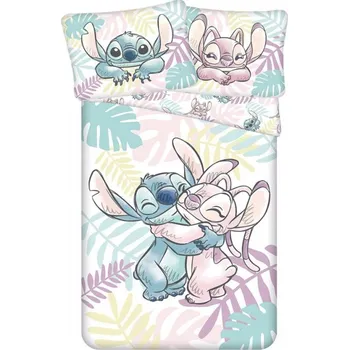 Povlečení Jerry Fabrics Lilo a Stitch Leaves 140 x 200, 70 x 90 cm zipový uzávěr