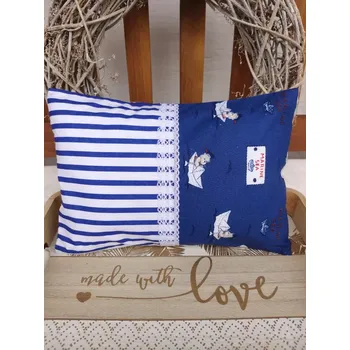 Polštář Nahřívací polštářek s levandulí a pohankou – Námořnický modrá 20 x 30 cm