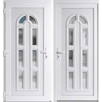 Vchodové dveře OknaDvereNaMiru.cz Vchodové plastové dveře Linda, bílá / bílá, levé, otevírání dovnitř, 110x210 cm