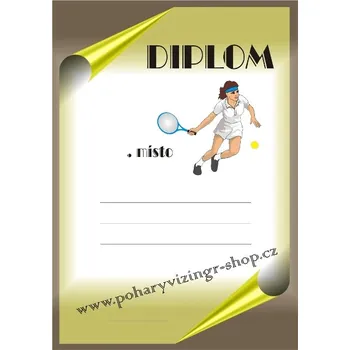 VIZINGR Tenis diplom A4 č.72