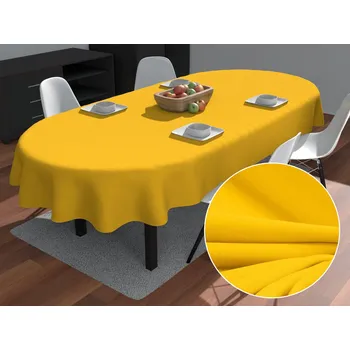 ubrus Dekorační oválný ubrus Rongo RG-029 Sytě žlutý 100x140 cm