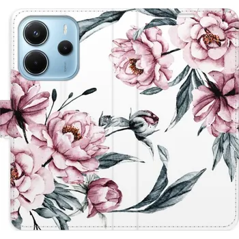 Pouzdro na mobilní telefon Flipové pouzdro iSaprio - Pink Flowers - Xiaomi Redmi Note 14