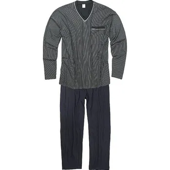 Pánské pyžamo Pánské pyžamo ADAMO dlouhé tmavě modré s proužkem Adamo ODE-AD-119252-360 - 5XL