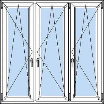 Okno OknaDvereNaMiru.cz Trojkřídlé plastové okno OS + OS + OS 120 x 50 cm