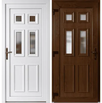 Vchodové dveře OknaDvereNaMiru.cz Vchodové plastové dveře Becca, zlatý dub / bílá, levé, otevírání ven, 110x210 cm