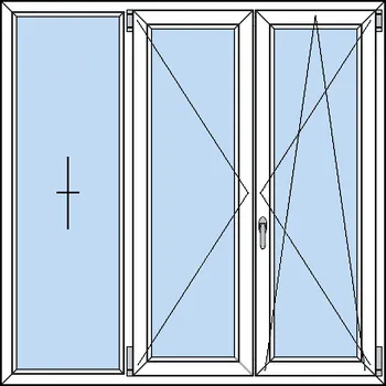 Okno OknaDvereNaMiru.cz Trojkřídlé plastové okno FIX + O + OS 120 x 50 cm