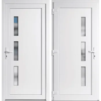 Vchodové dveře OknaDvereNaMiru.cz Vchodové plastové dveře Venus, bílá / bílá, levé, otevírání ven, 98x198 cm