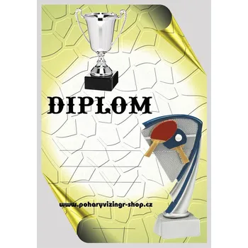 VIZINGR Stolní tenis diplom A4 č.21