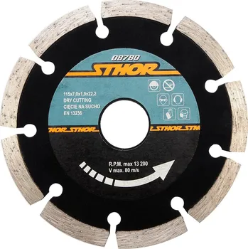 Brusný kotouč Sthor | Kotouč řezný diamantový 115 x 7,0 x 1,9 x 22,2 mm segmentový TO-08780