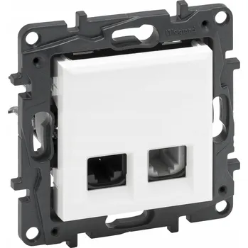 Elektrická zásuvka LEGRAND NILOE Step BÍLÁ Zásuvka telefonní + počítačová RJ11+RJ45 6 UTP Legrand