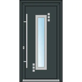 Vchodové dveře OknaDvereNaMiru.cz Vchodové plastové dveře INOX 7 – standardní termín výroby 90 x 190 cm