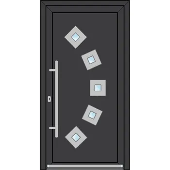 Vchodové dveře OknaDvereNaMiru.cz Vchodové plastové dveře INOX 11 – standardní termín výroby 90 x 190 cm