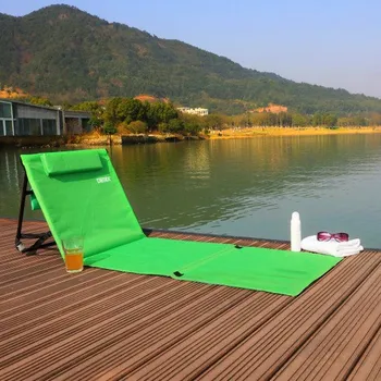 Zahradní lehátko Nastavitelná plážová podložka 158x56x46cm | zelená
