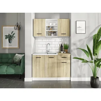 Kuchyňská linka Slevadoma JANA 120 cm bílá/dub sonoma