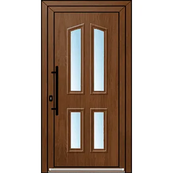 Vchodové dveře OknaDvereNaMiru.cz Vchodové plastové dveře 3D Sara 2 – standardní termín výroby 90 x 195 cm