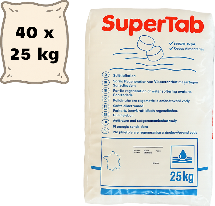 Supertab – regenerační tabletová sůl Množství: 1000 Kg
