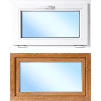 Okno OknaDvereNaMiru.cz Plastové okno sklopné, zlatý dub / bílá, 100x50 cm